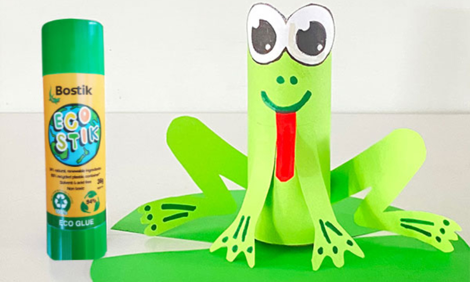 Bostik DIY New Zealand Stationery Craft Eco Stik tutorial Toilet Roll Frog teaser